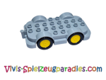 Car Base 4 x 8  gelben Rädern mit schwarzen Reifen (15313c01) bläulich grau